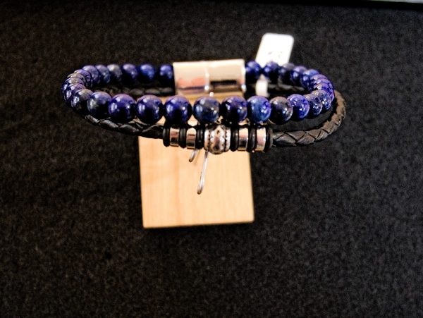 Leder mit Lapis Lazuli und Edelstahl