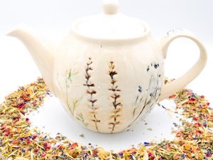 Steingut mit Blumen 1,2 Liter