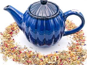 Steingut geriffelt blau 1,1 Liter