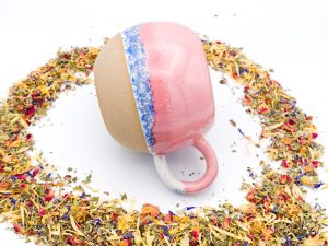 Tasse Kugelform rosa - blau