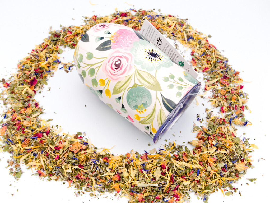 Thermobecher aus recyceltem Edelstahl - Blumen