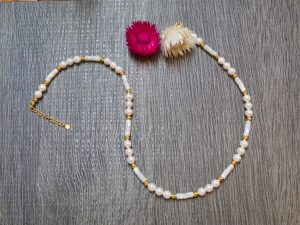Collier mit Perlmutt vergoldet