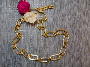 Collier Edelstahl vergoldet mit Zirkonia